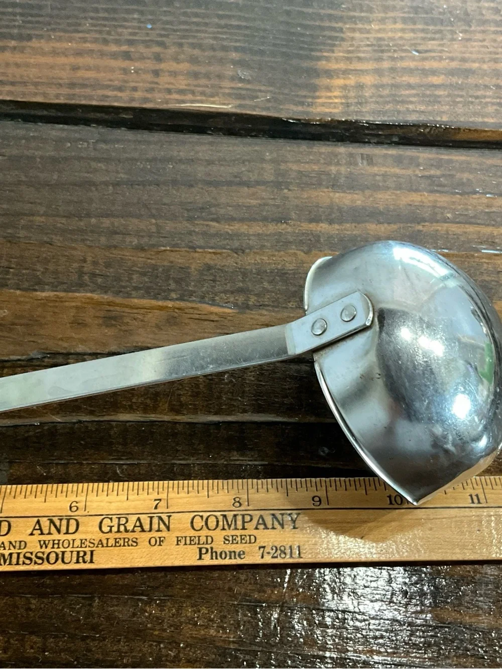 Vintage EKCO Forge Stainless Steel Ladle with Turquoise Blue Handle MCM